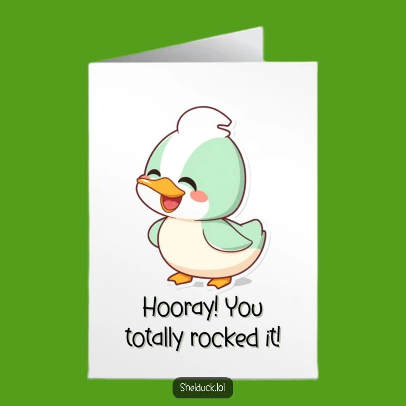 Free Printable Congrats Card: Joyful Shelduck, Humorous Downloadable for Success