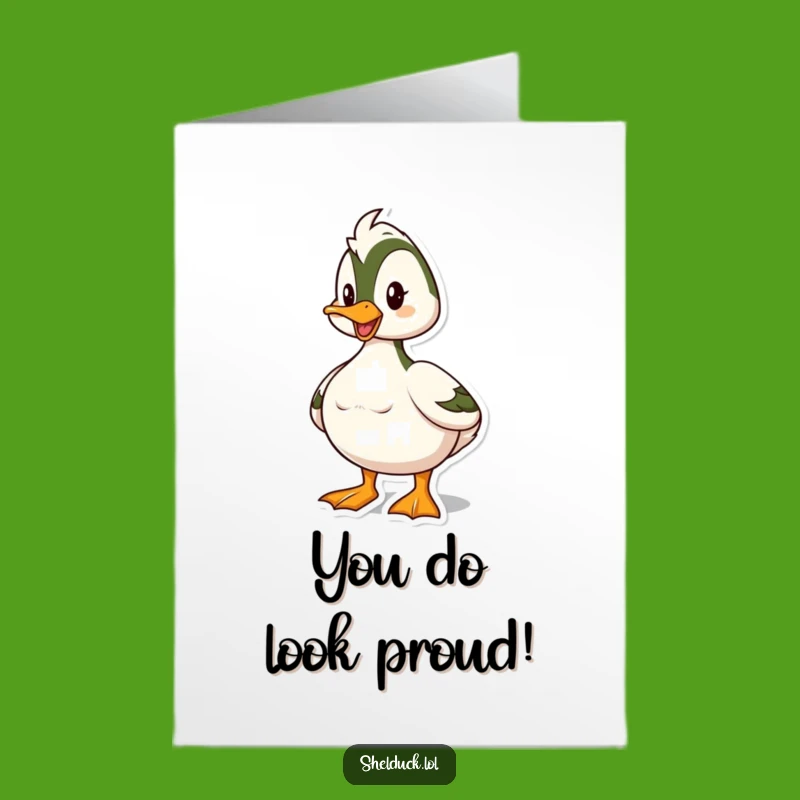 Free Printable Congrats Card: Proud Shelduck - Victorious downloadable gift!