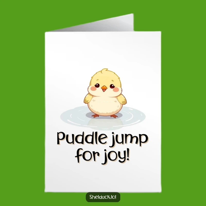 Free Printable Congrats Card: Fluffy Bird Puddle Joy, Hilarious Downloadable!