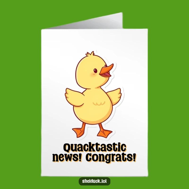 Free Printable Congrats Card: Joyful Duckling Celebration, Downloadable Gift