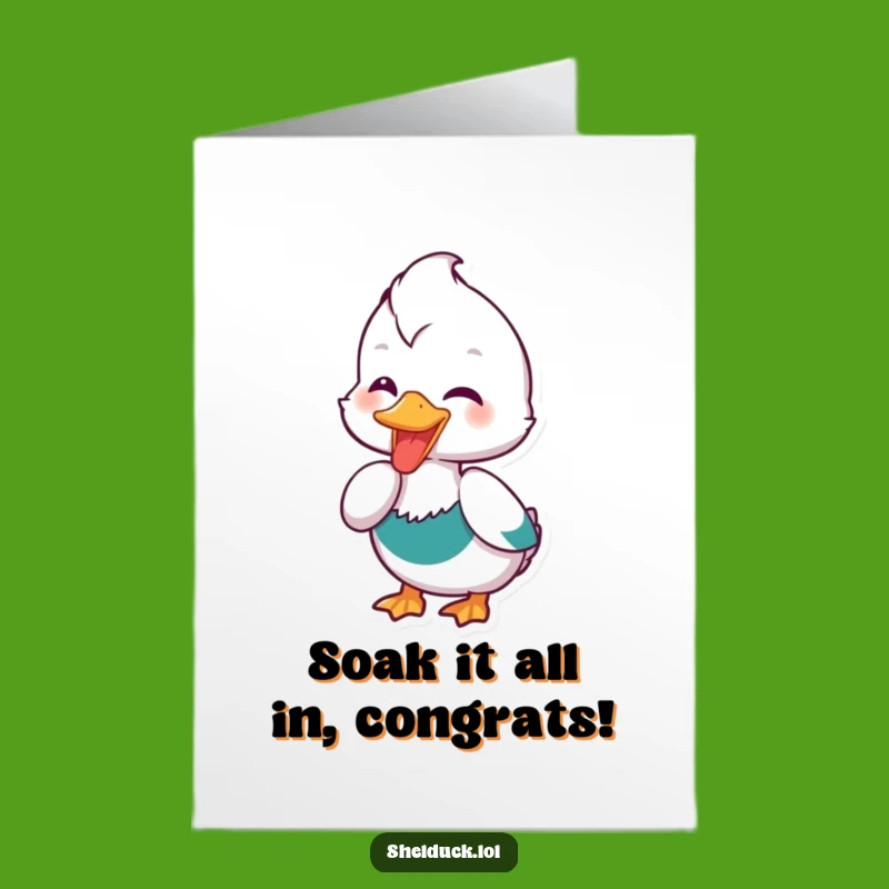 Shelduck Dipping Congrats Card: Free Printable Joyful Downloadable Gift!