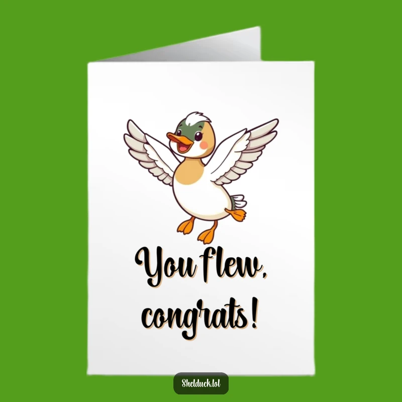 Shelduck Flight Congrats Card Free Printable: Soaring Success Downloadable