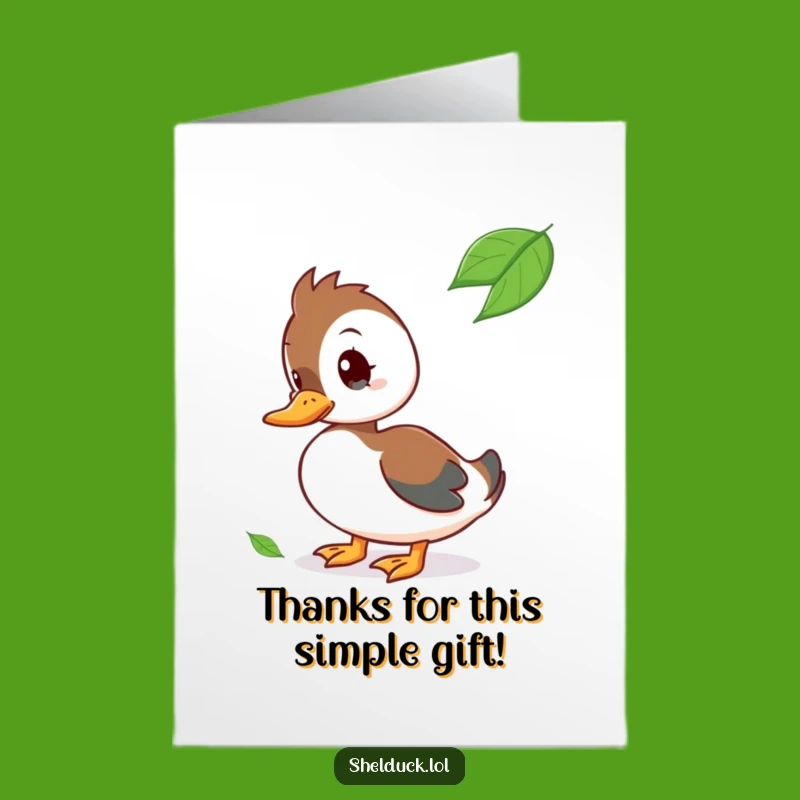Free Printable Shelduck Leaf Thank You Card - Funny Downloadable Gift for Gentle Gratitude