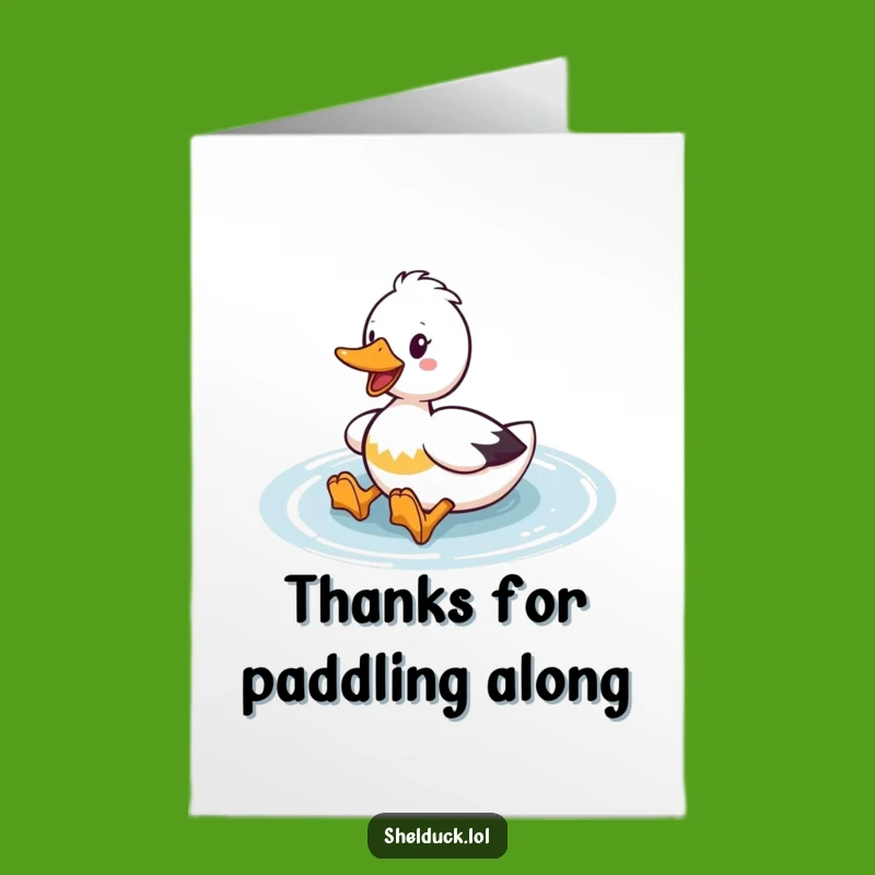 Free Printable Shelduck Thank You Card: Funny Paddling Duck, Downloadable & Print-at-Home
