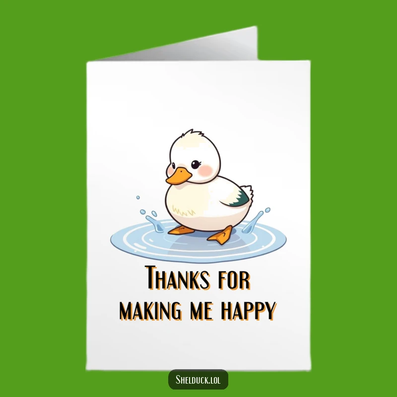 Free Printable Shelduck Thank You Card: Splashing Bird Downloadable Greeting for Thanks
