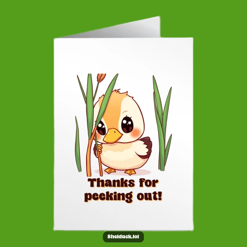 Free Printable Shelduck Thank You Card - Wide-Eyed Peek for Grateful Thanks