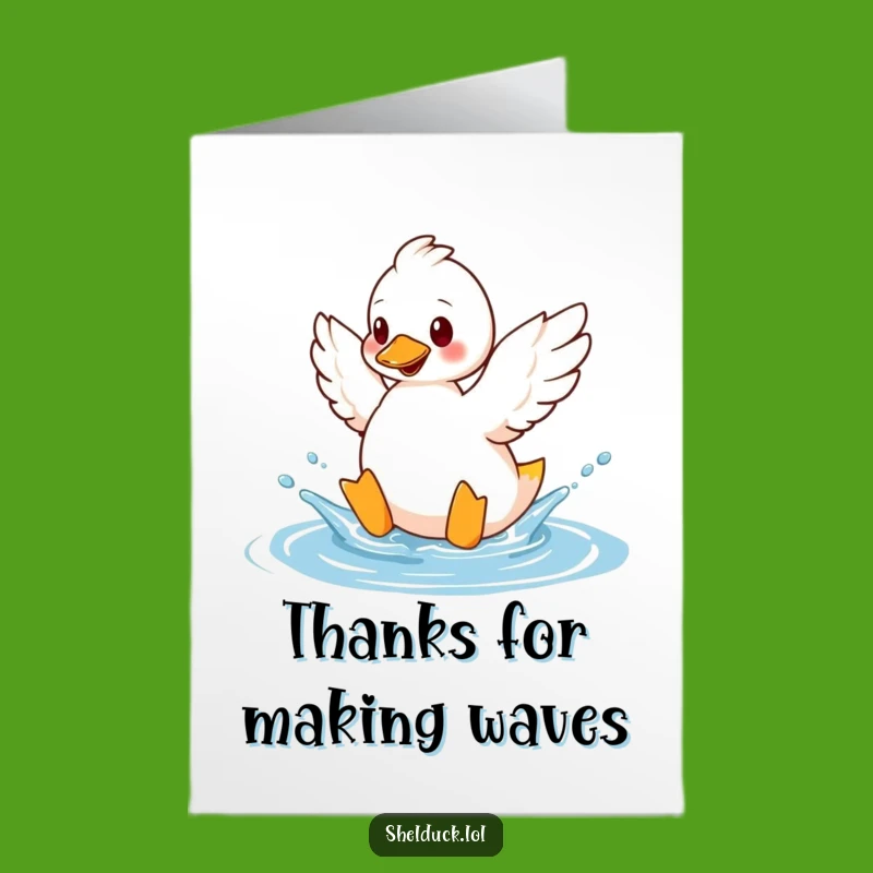 Free Printable Shelduck Thank You Card - Witty Duck Downloadable Greeting for Gratitude