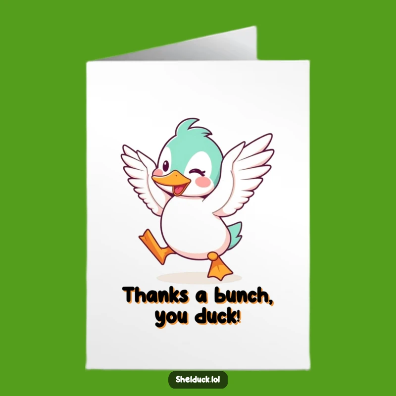 Free Printable Thank You Card: Excited Shelduck, Grateful Downloadable Greeting