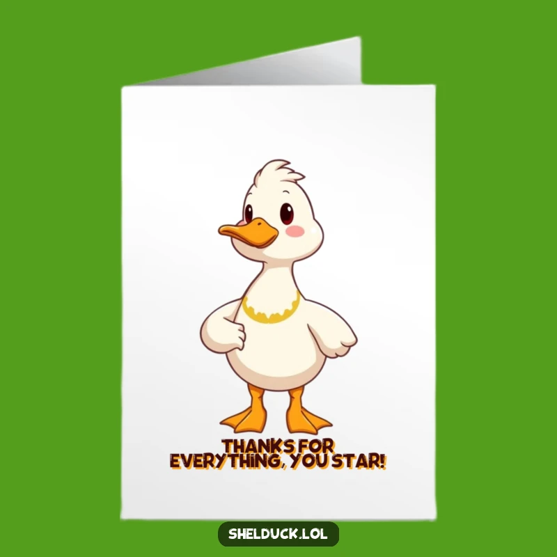 Free Printable Thank You Card: Proud Shelduck, Hilarious Downloadable Gift