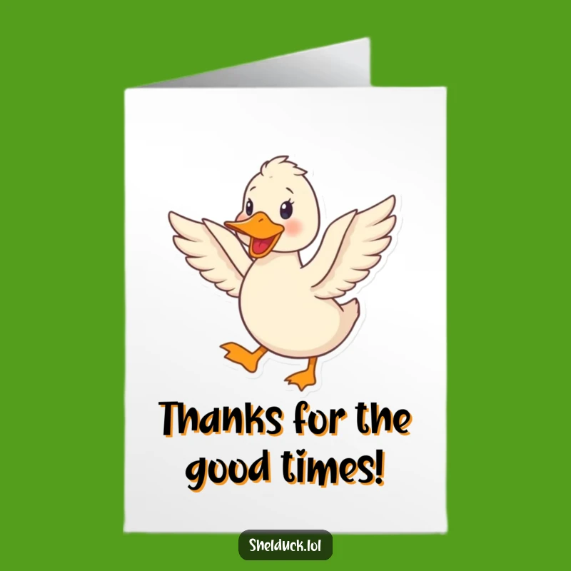 Free Printable Thank You Card: Quacking Shelduck, Funny Downloadable Appreciation Gift