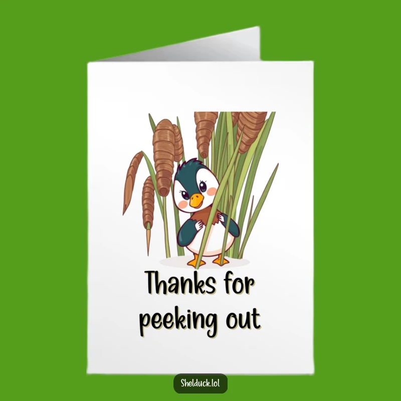 Free Printable Thank You Card: Shelduck's Playful Peek For Your Kindness