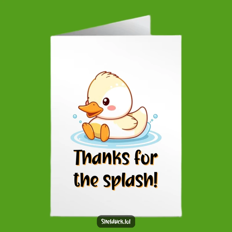 Free Printable Thank You Card: Splashing Shelduck, Grateful Downloadable Gift