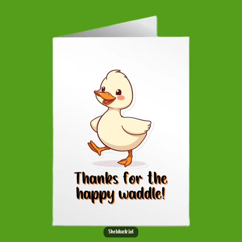 Free Printable Thank You Card: Waddling Shelduck, Cheerful Downloadable Greeting