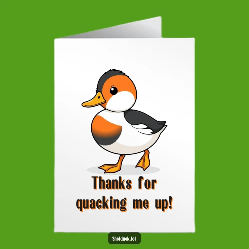 Funny Shelduck Thank You Card Free Printable: Determined Gratitude Downloadable