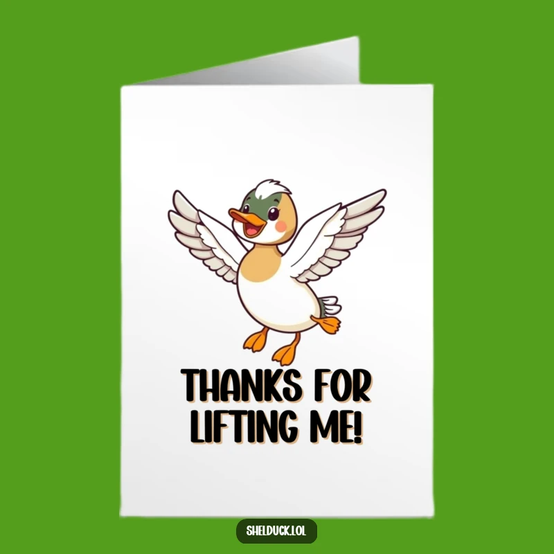 Funny Shelduck Thank You Card Free Printable: Soaring Gratitude Downloadable