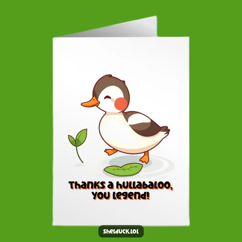 Free Printable Thank You Card: Whimsical Shelduck Leaf Chase Downloadable Gratitude