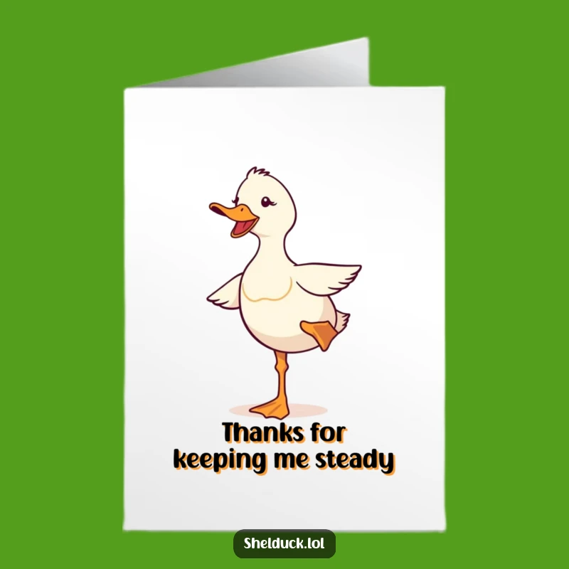 Free Printable Shelduck Thank You Card: Balancing Bird Downloadable Greeting for Gratitude