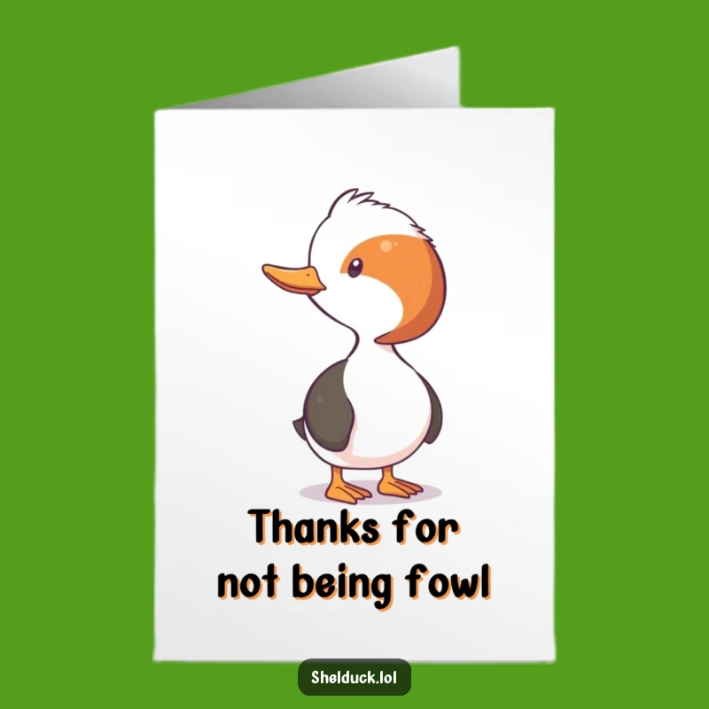Free Printable Thank You Card: Funny Shelduck Neck Stretch, Downloadable Gift