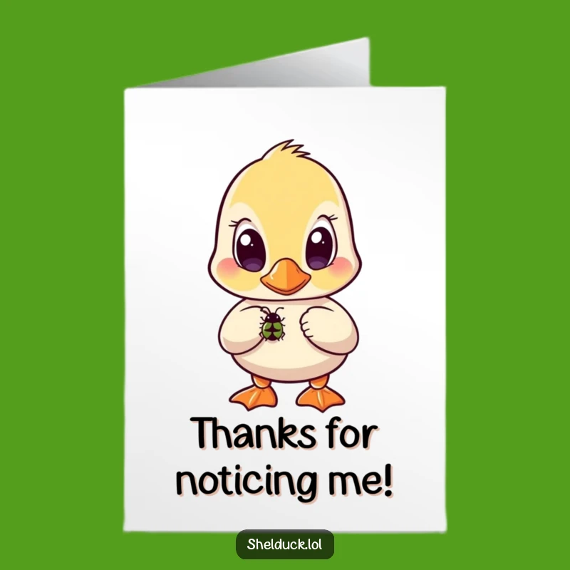 Free Printable Thank You Card: Curious Shelduck, Funny Downloadable Appreciation Gift