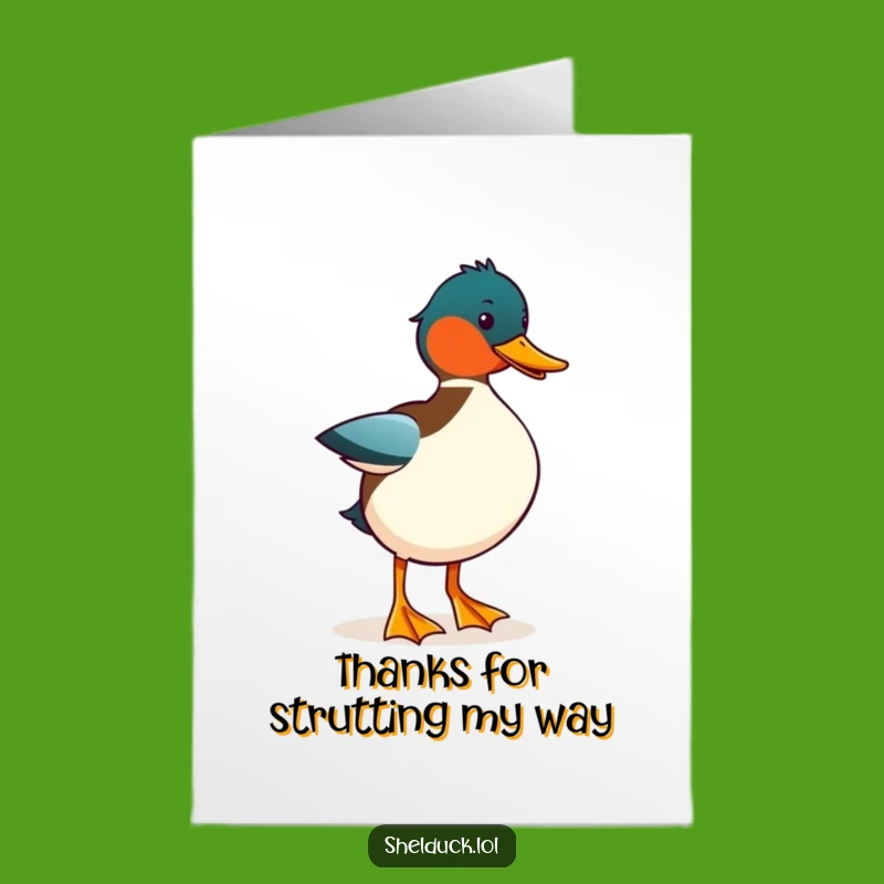 Free Printable Thank You Card: Shelduck Strutting, Amusing Downloadable Appreciation Gift