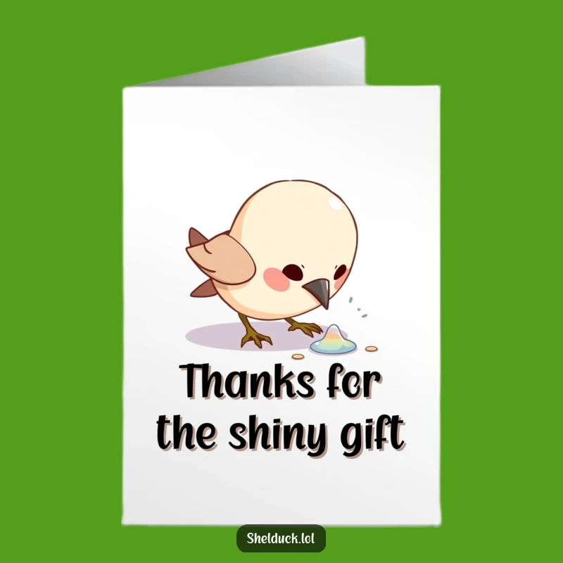 Free Printable Thank You Card: Bird's Shiny Gratitude, Downloadable Gift