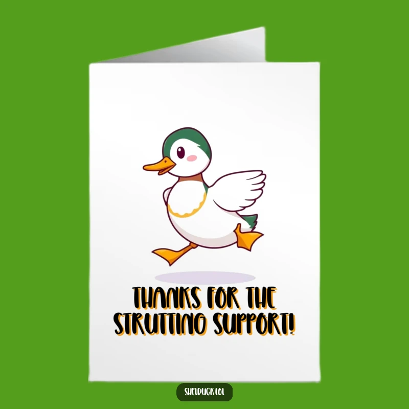 Free Printable Thank You Card: Shelduck's Funny Strut - Downloadable Gratitude