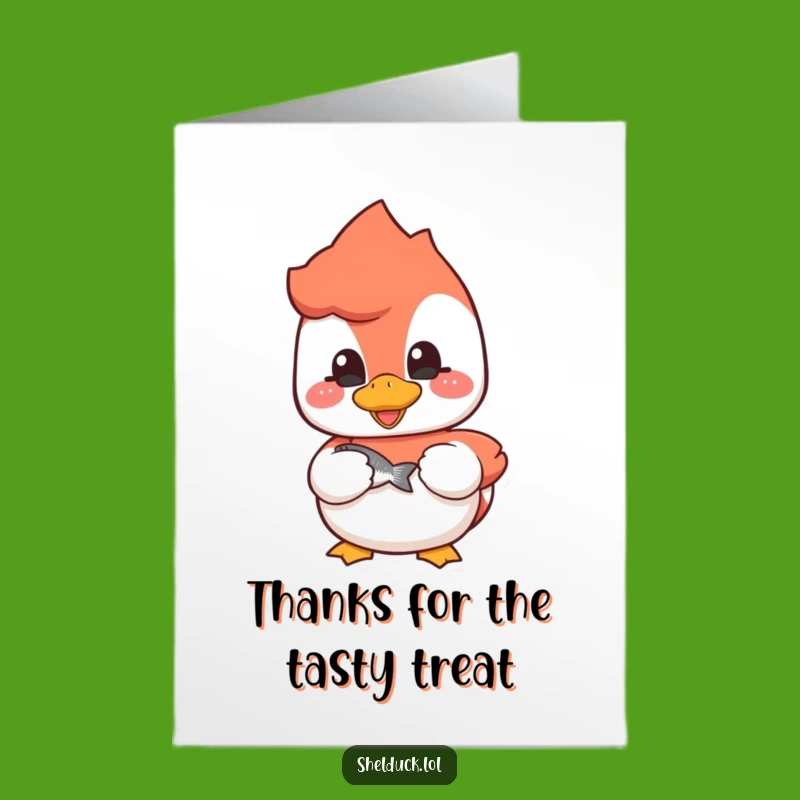 Free Printable Cheerful Shelduck Thank You Card - Fishy Thanks DIY Downloadable Gift