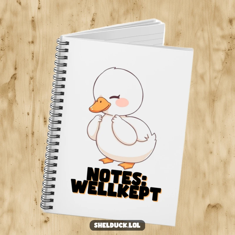 Funny Shelduck Notebook: A contented shelduck smiles while preening its feathers, ready for peaceful thoughts.