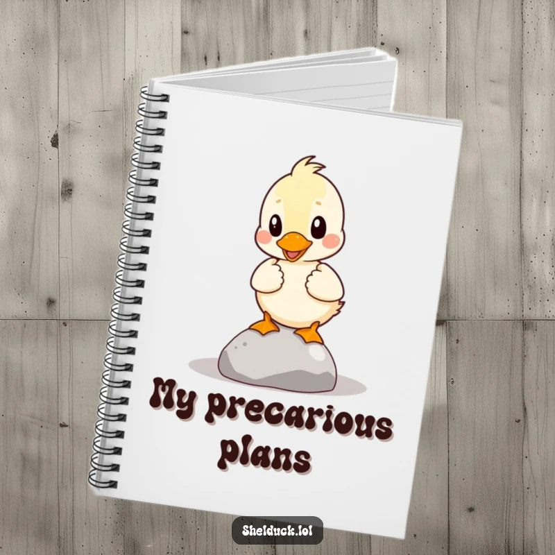 Funny Shelduck Notebook: A shelduck balances a pebble, inspiring notes on effort and humorous mishaps.