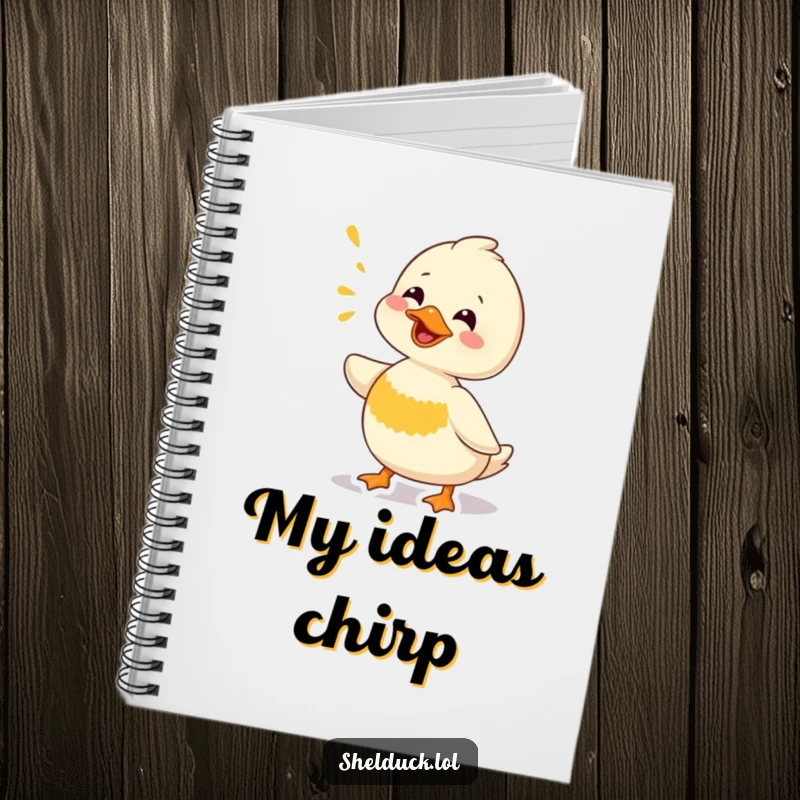 Funny Shelduck Notebook: A lined notebook featuring a shelduck character making a funny chirping noise, great for notes and creative writing.
