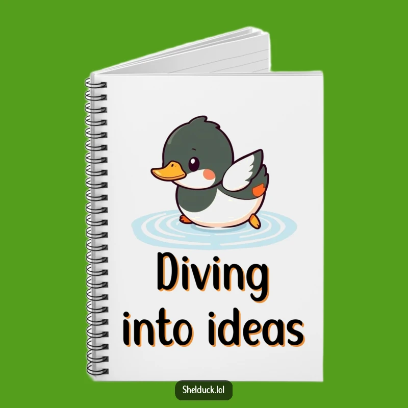 Funny Shelduck Diving Notebook - Jot Notes with Playful Water Vibes, Funny Gift!