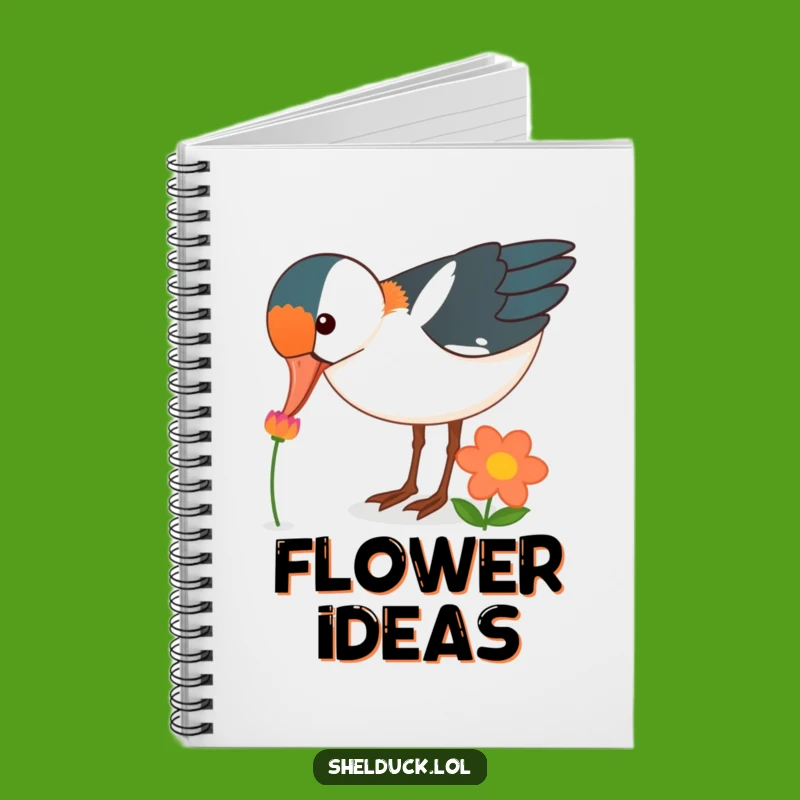 Funny Shelduck Flower Peck Notebook - Journaling Bird Lover Gift