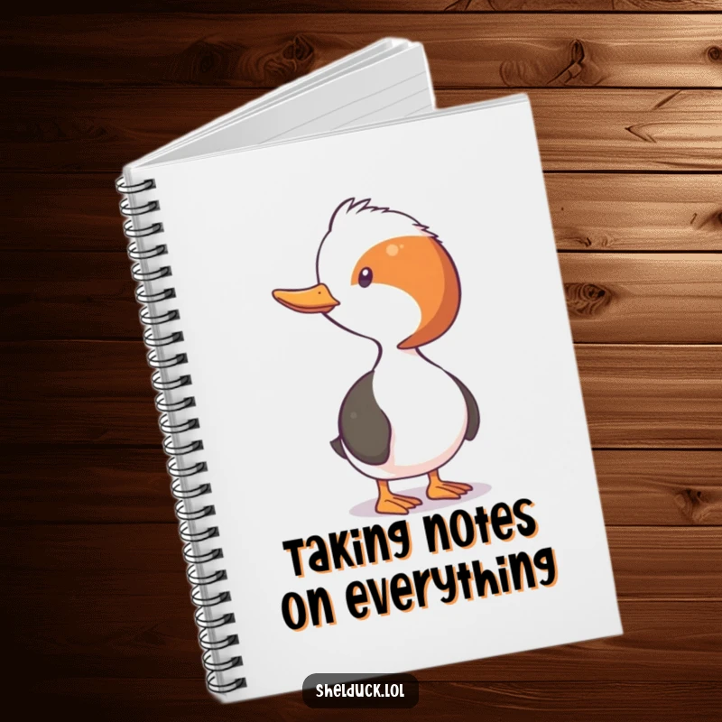 Funny Shelduck Notebook: A shelduck with neck stretched in a funny, curious pose, ideal for jotting down thoughts.
