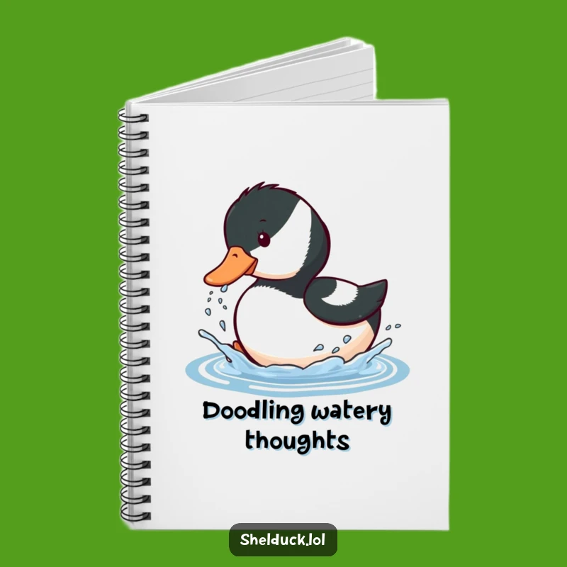 Funny Shelduck Splashing Notebook - Jot Down Playful Ideas