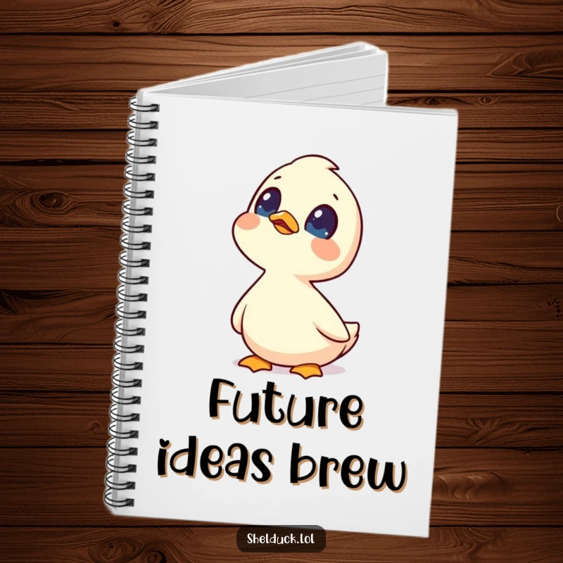 Funny shelduck notebook with a curious shelduck bird looking up at the sky, perfect for capturing inspired thoughts.