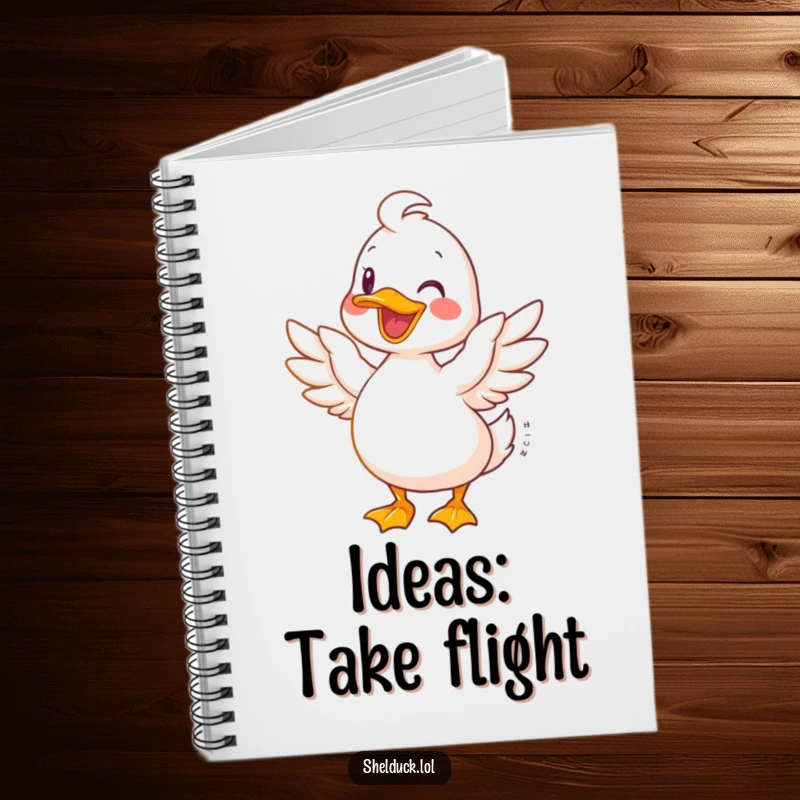 Funny Shelduck Notebook: A happy shelduck with wings spread wide, perfect for jotting down joyous thoughts.