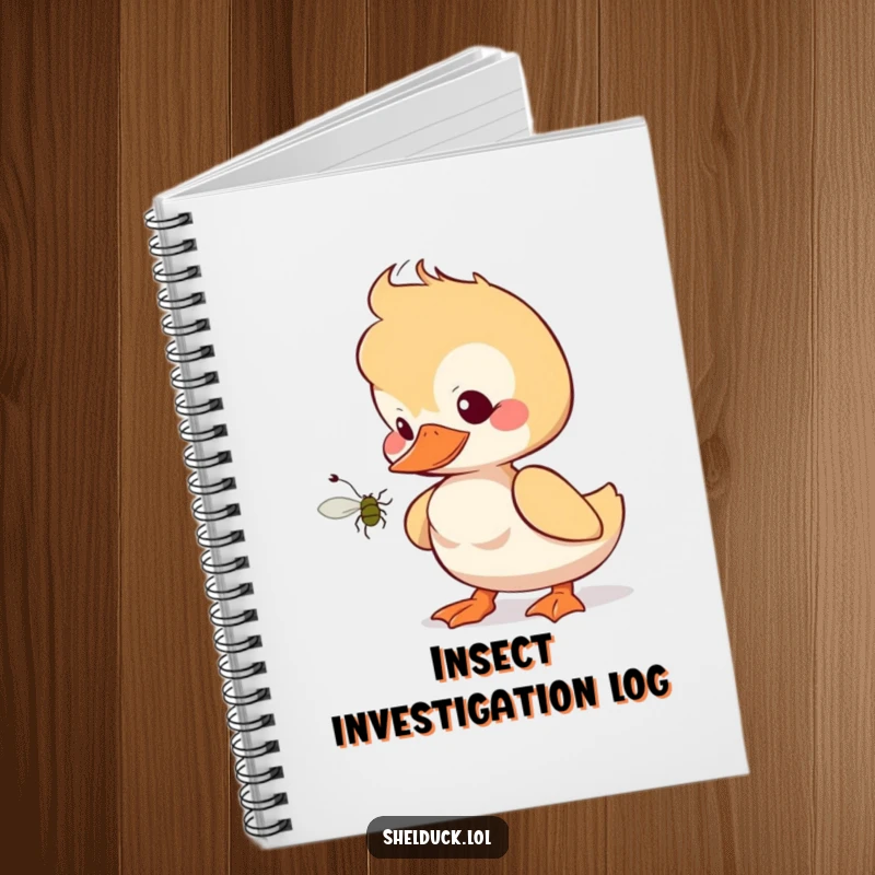 Funny shelduck notebook with a curious bird design, ideal for note-taking, journaling, and sketching.