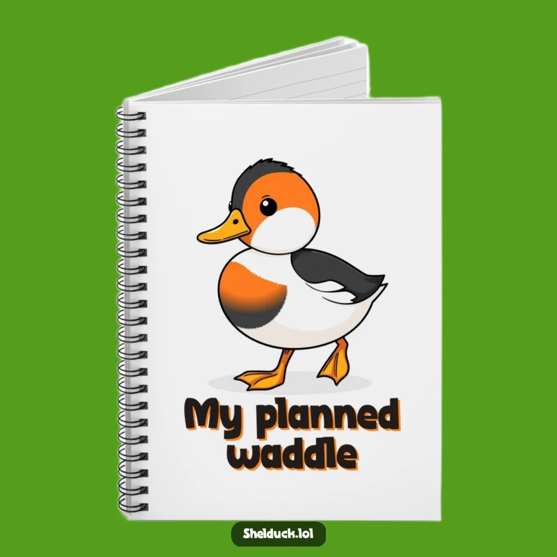Funny Shelduck Waddling Notebook - Jot Down Determined Thoughts