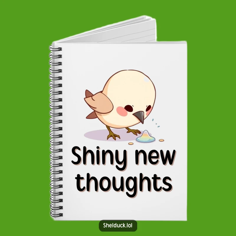 Funny Bird Pecking Notebook: Excited Character Shiny Object Journal Gift