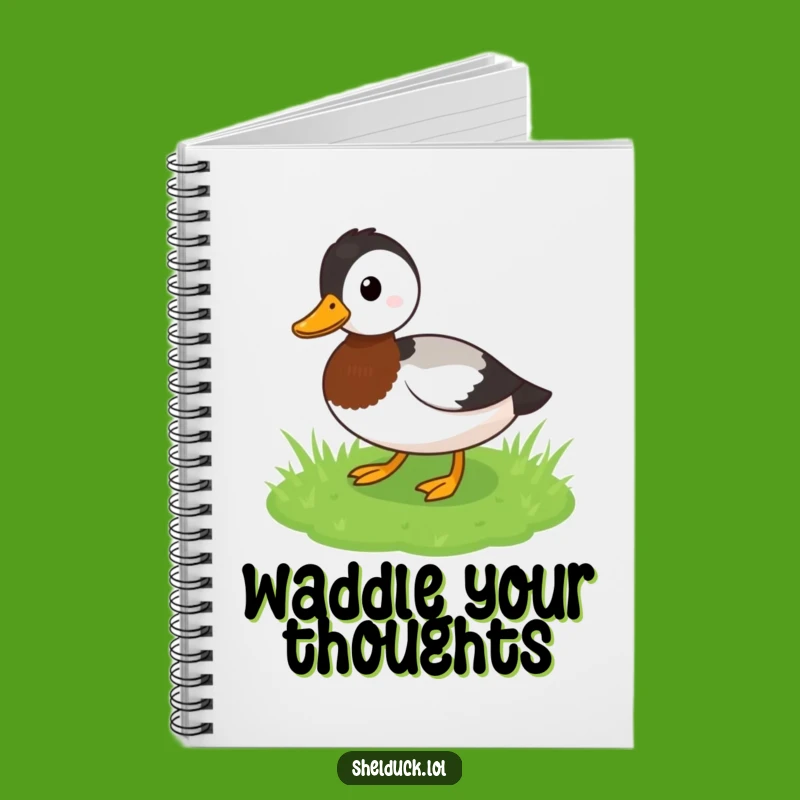 Funny Shelduck Waddling Notebook - Jot Down Ideas with Playful Bird Charm
