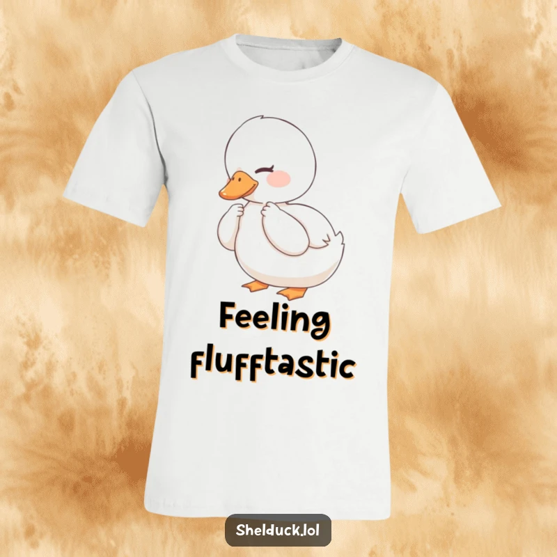 Funny Shelduck T-Shirt: A shelduck smiles contentedly while preening its feathers, embodying pure relaxation.