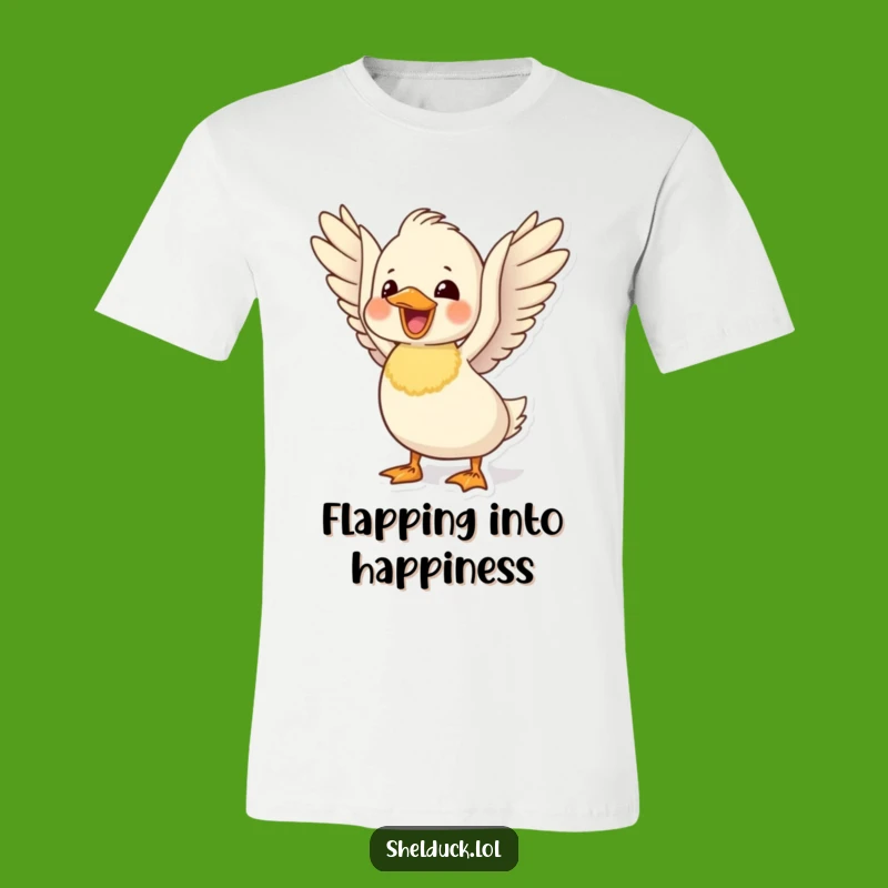 Funny Delighted Shelduck T-Shirt: Flapping Wings Happy Bird Tee, Great Gift