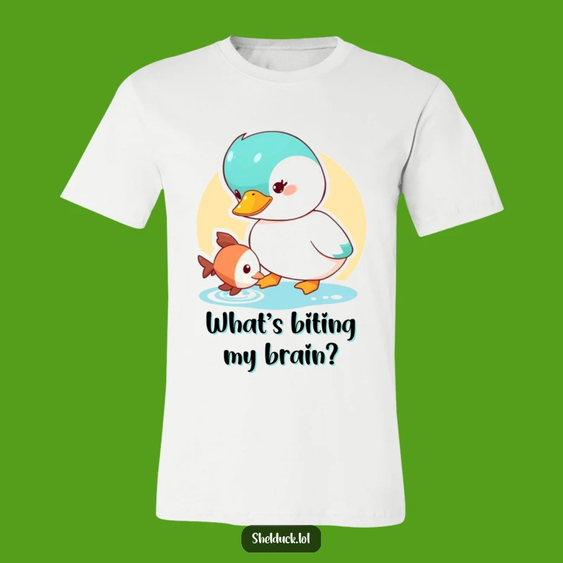 Funny Shelduck T-Shirt: Curious Duck & Fish, Quirky Nature Funny Gift Tee
