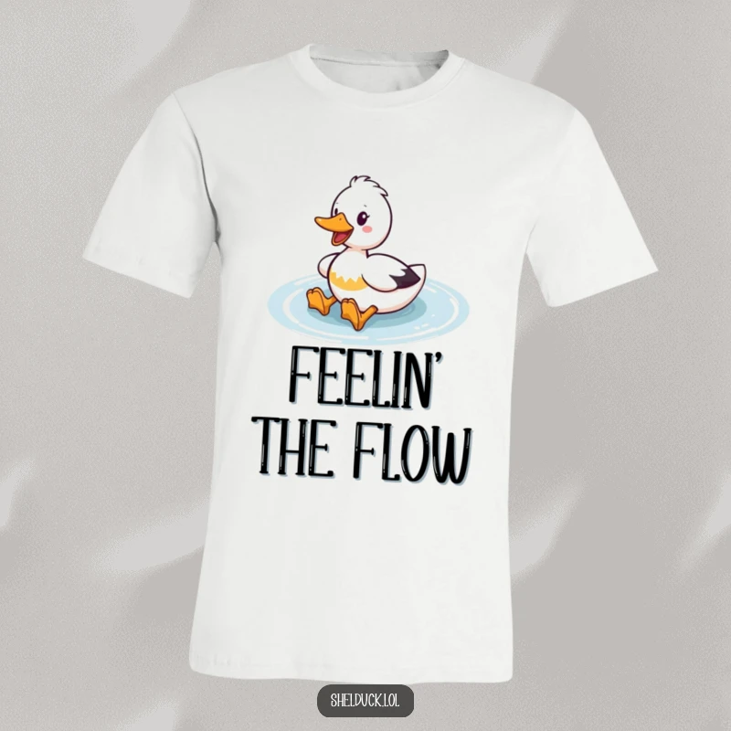 Funny Shelduck T-Shirt: Adorable shelduck energetically paddling in water, showcasing its webbed feet in action.