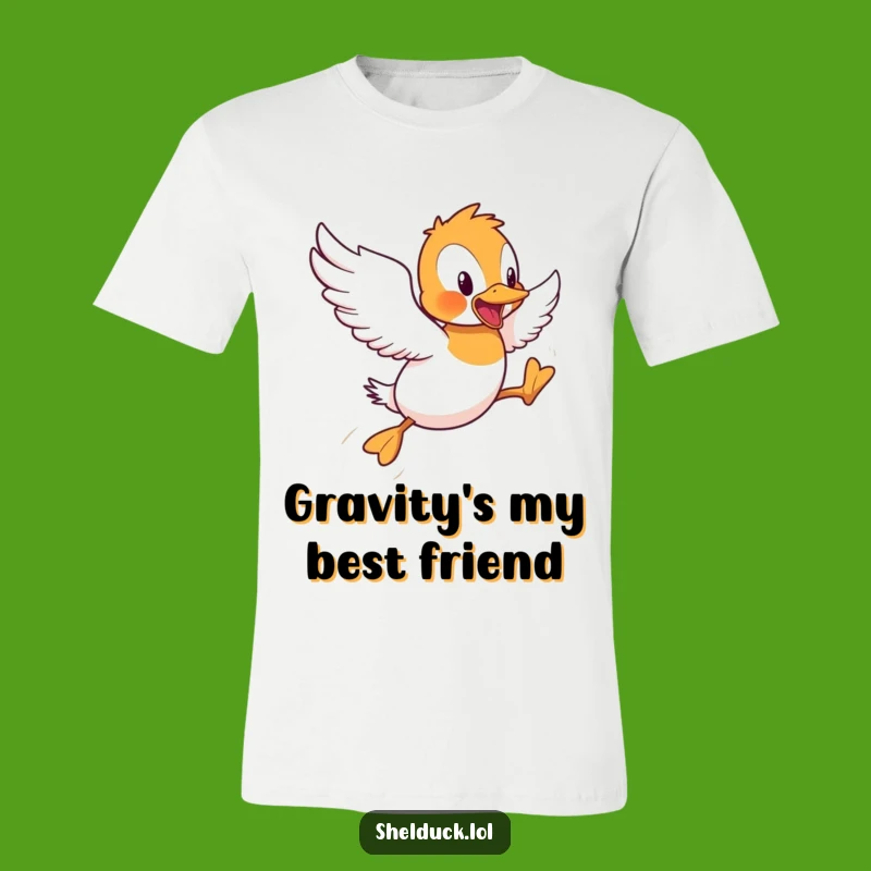 Funny Shelduck Flying Hops Tee: Comical Bird Effort Gift
