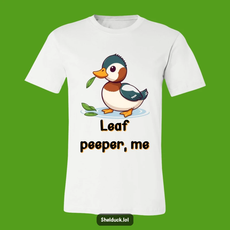 Funny Shelduck Leaf Tee - Comical Curious Bird T-Shirt Gift