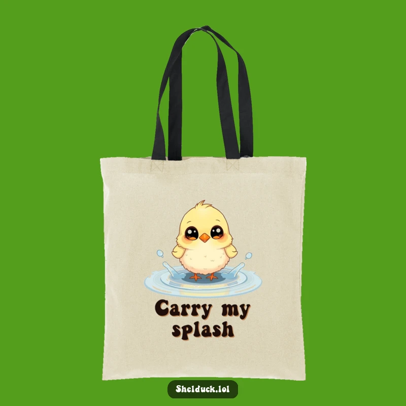 Funny Fluffy Bird Puddle Splash Tote Bag - Carry Your Joyful Splash Anywhere