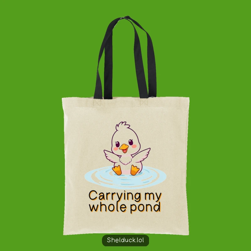 Funny Shelduck Bobbing Tote Bag: Cheerful Water Bird Accessory for Everyday Fun