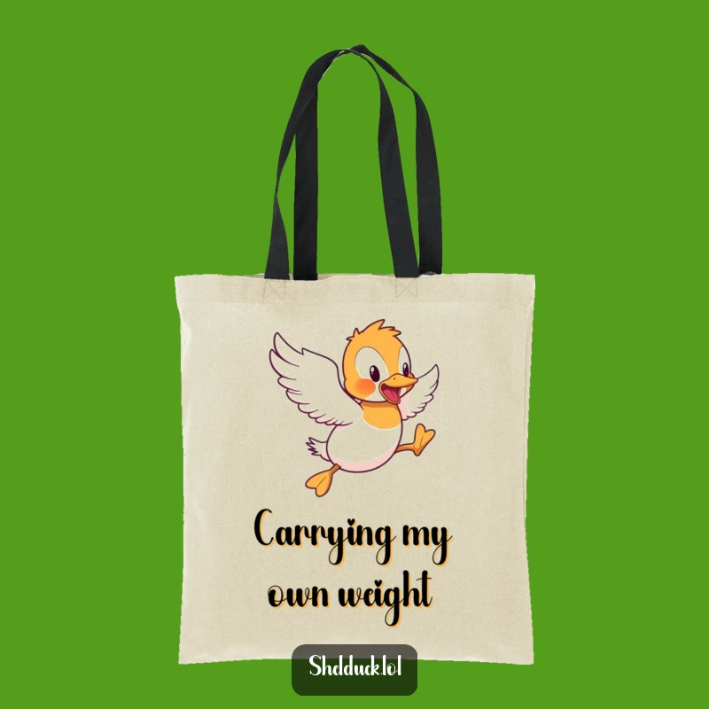 Funny Shelduck Flying Hops Totebag: Carry Your Laughs