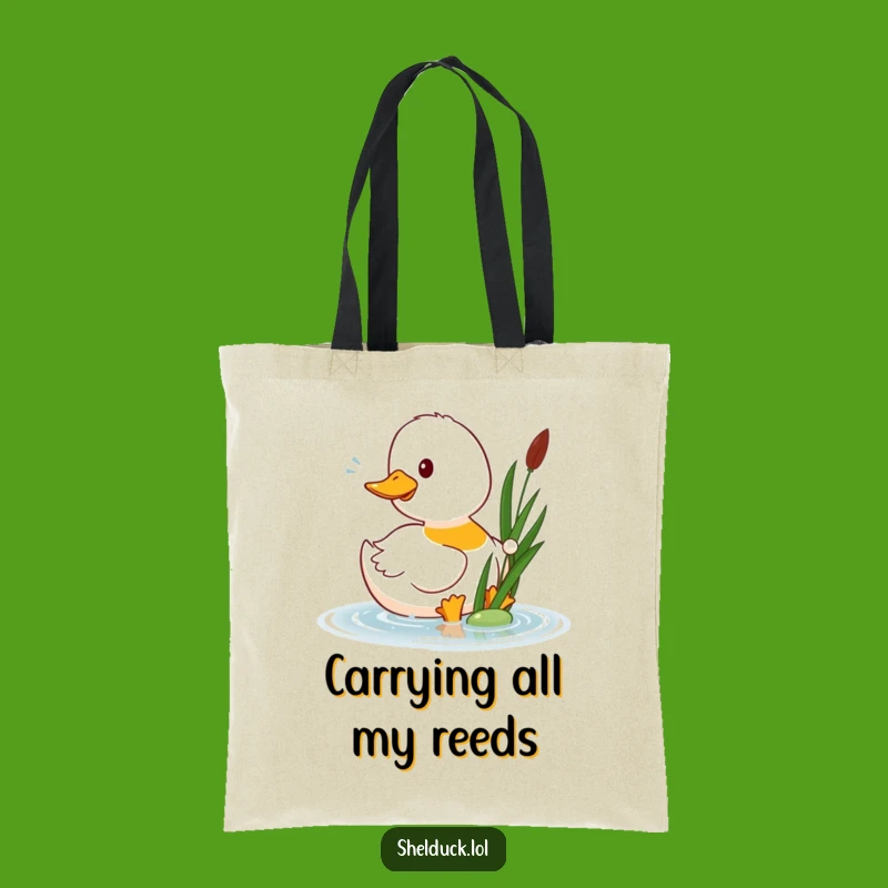 Funny Shelduck Pecks Reed Tote Bag: Eco-Friendly and Hilarious Gift
